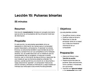 Lección 15: Pulseras Binarias