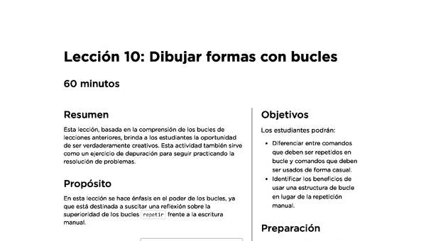 Lección 10: Dibujar formas con bucles