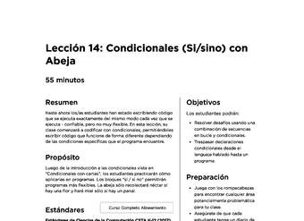 Lección 14: Condicionales (Si/sino) con Abeja