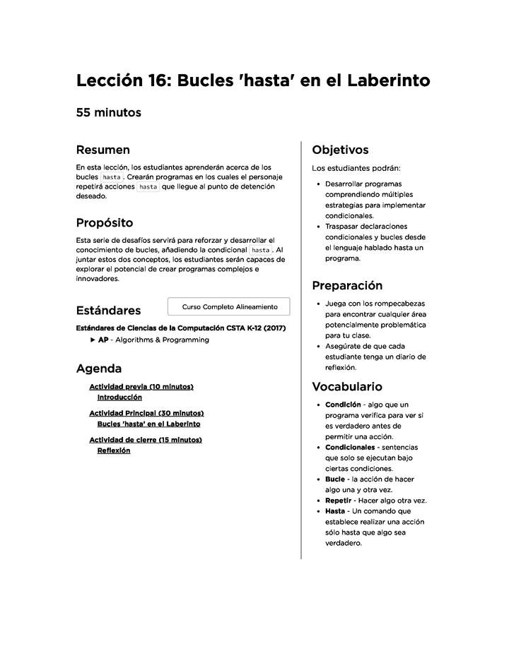 Lección 16: Bucles 'hasta' en el Laberinto