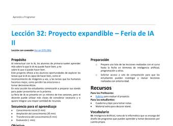 Unidad 4 - Lección 32: Proyecto expandible – Feria de IA II