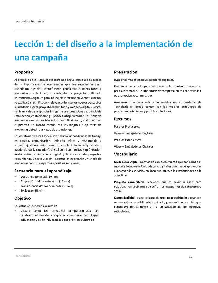 Unidad 1 - Lección 01: del diseño a la implementación de una campaña