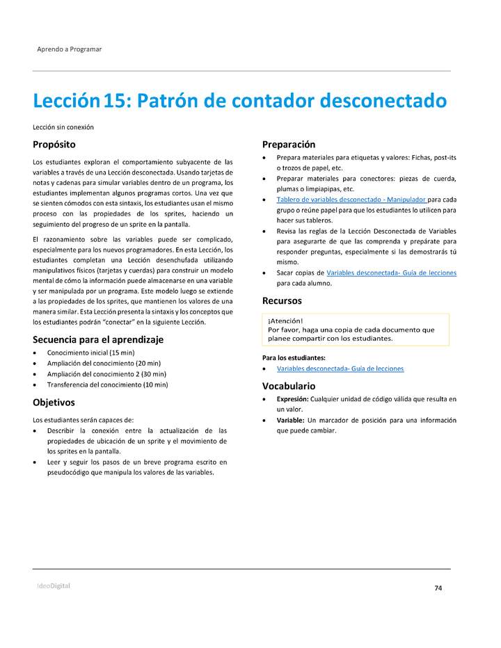 Unidad 1 - Lección 15: Patrón de contador desconectado