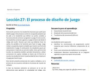 Unidad 2 - Lección 27: El proceso de diseño de juego