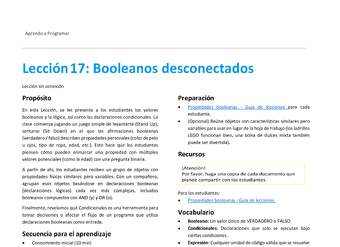 Unidad 1 - Lección 17: Booleanos desconectados