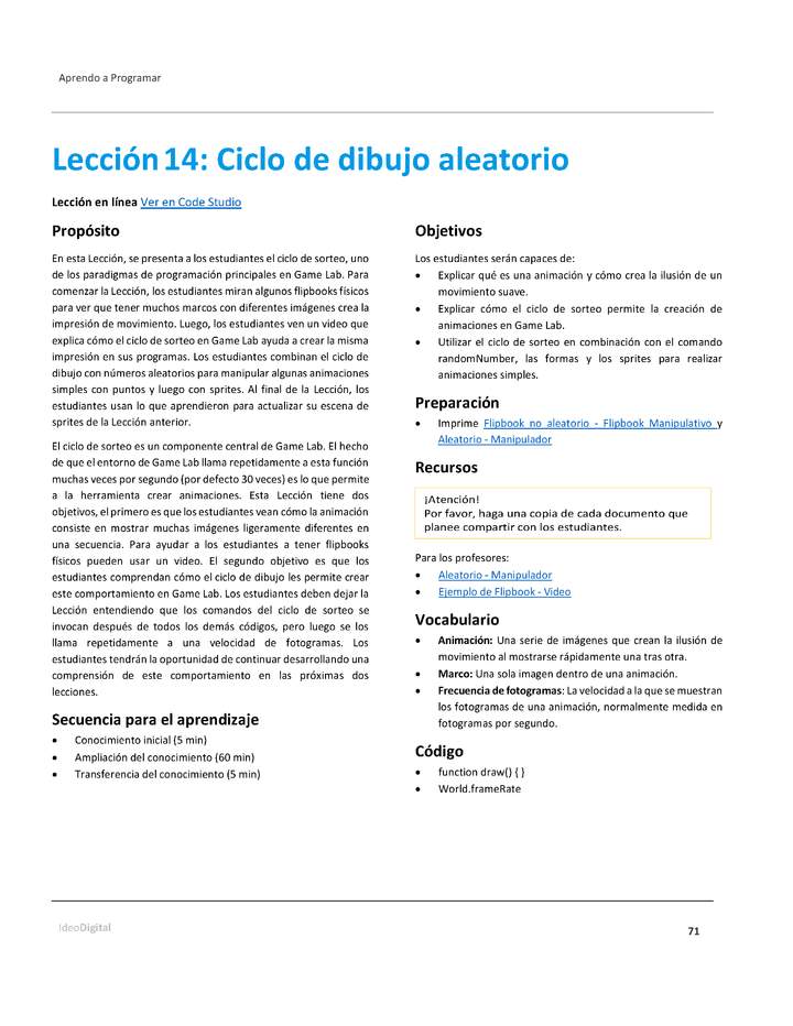 Unidad 1 - Lección 14: Ciclo de dibujo aleatorio