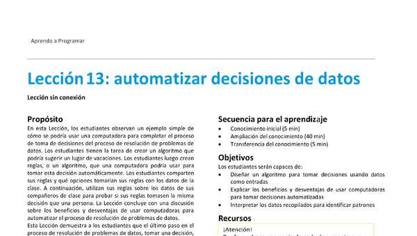 Unidad 1 - Lección13: automatizar decisiones de datos