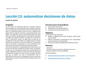 Unidad 1 - Lección13: automatizar decisiones de datos