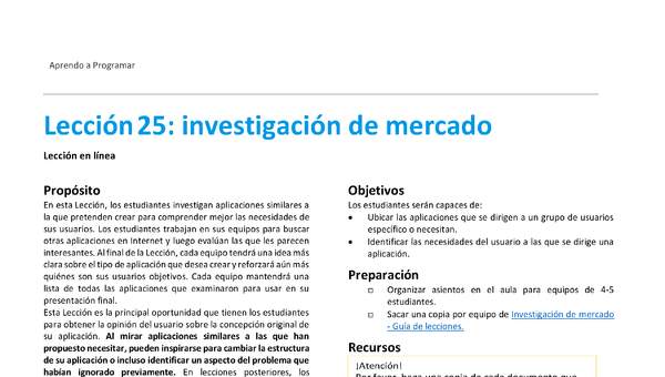 Unidad 2 - Lección25: investigación de mercado