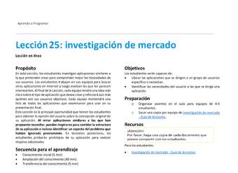 Unidad 2 - Lección25: investigación de mercado