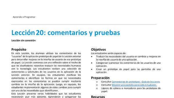 Unidad 2 - Lección20: comentarios y pruebas