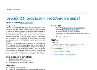 Unidad 2 - Lección22: proyecto – prototipo de papel