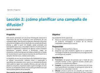 Unidad 1 - Lección 2: ¿cómo planificar una campaña de difusión?