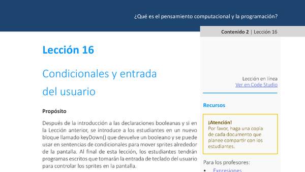 Unidad 1 - Lección 16 : Condicionales y entrada del usuario