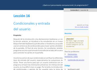 Unidad 1 - Lección 16 : Condicionales y entrada del usuario