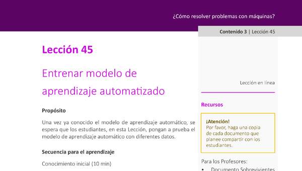 Unidad 2 - Lección 45: Entrenar modelo de aprendizaje automatizado