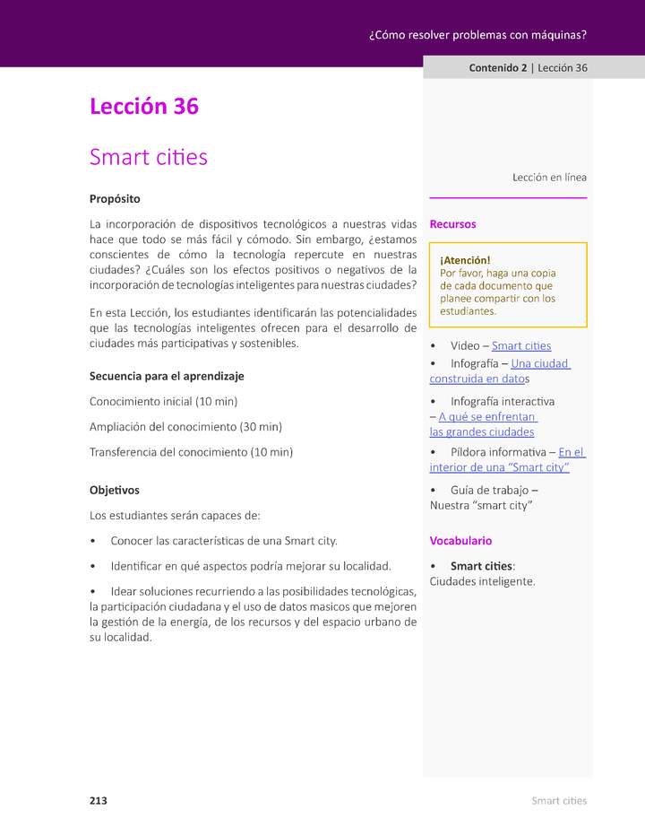 Unidad 2 - Lección 36: Smart cities