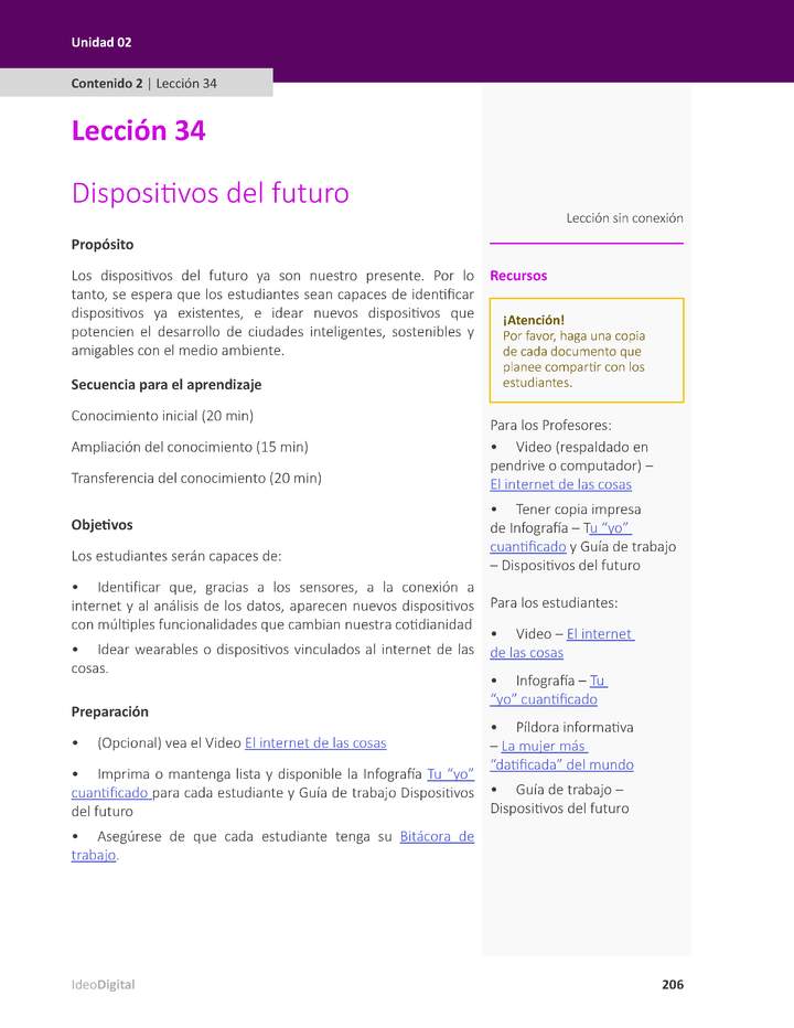 Unidad 2 - Lección 34: Dispositivos del futuro