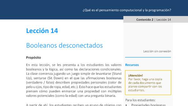 Unidad 1 - Lección 14: Booleanos desconectados