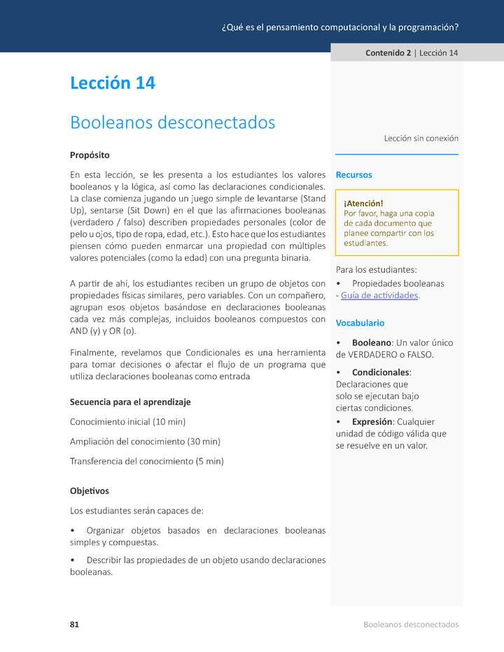 Unidad 1 - Lección 14: Booleanos desconectados