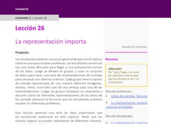 Unidad 2 - Lección 26: La representación importa