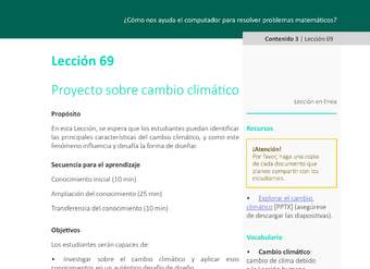 Unidad 3 - Lección 69: Proyecto sobre cambio climático