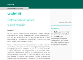 Unidad 3 - Lección 53: Definiendo variables y substitución