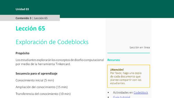 Unidad 3 - Lección 65: Exploración de Codeblocks