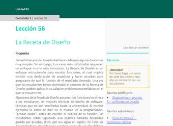 Unidad 3 - Lección 56: La Receta de Diseño