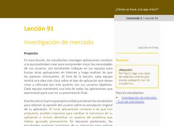 Unidad 4 - Lección 91: Investigación de mercado