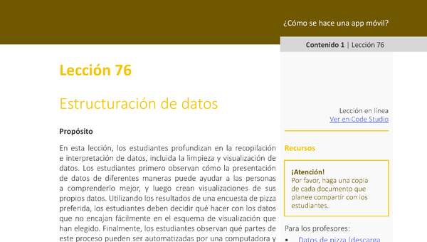 Unidad 4 - Lección 76: Estructuración de datos