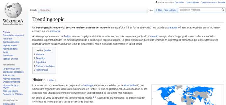 Wikipedia: Trending topic