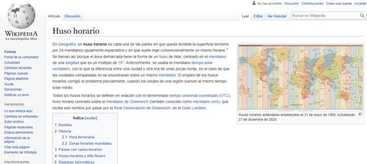 Wikipedia: Huso horario