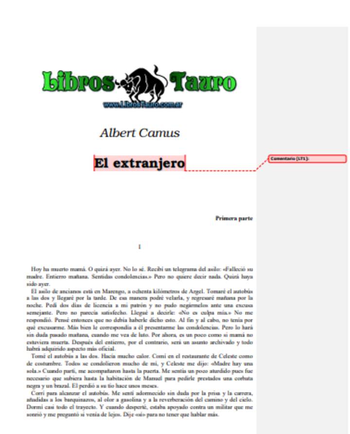 El extranjero - Albert Camus