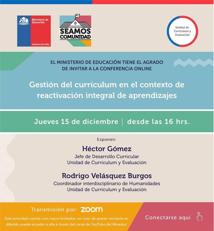 Video Conferencia: Gestión del currículum en la actualización de la priorización curricular