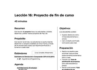 Lección 16: Proyecto de fin de curso