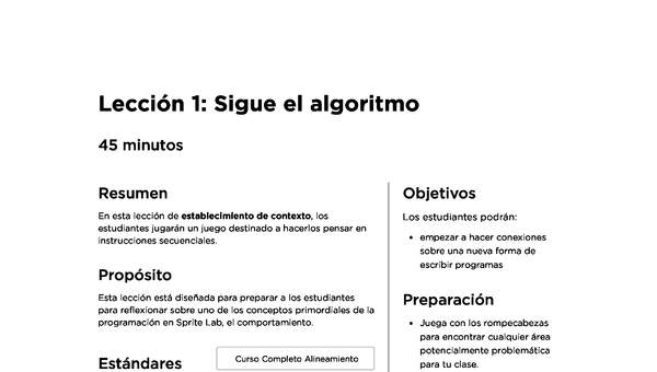 Lección 1: Sigue el algoritmo