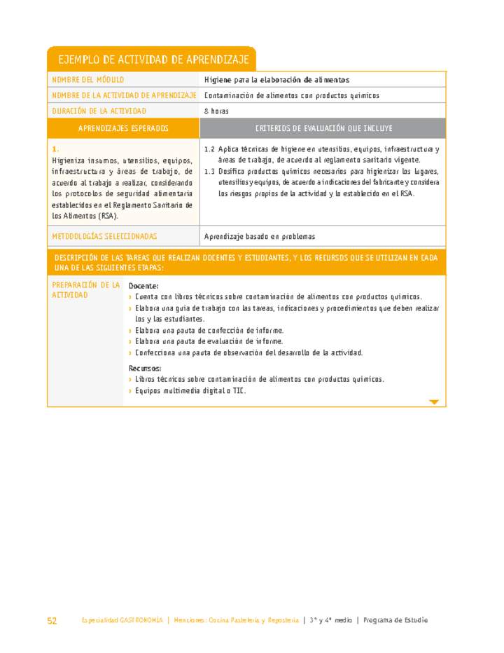 Contaminación de alimentos con productos químicos