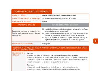 Día de campo de sistemas de conducción de frutales