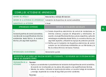 Instalación de dispositivos de control automático