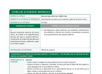 Interpretación de planos para instalación eléctrica de fuerza motriz