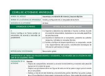 Armado y configuración de un computador de escritorio.