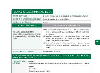 Control de velocidad de un motor eléctrico