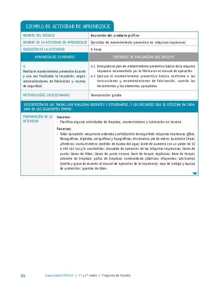 Ejercicios de mantenimiento preventivo en máquinas impresoras