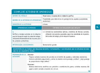 Propiedades para determinar el gramaje de los papeles (propiedades mecánicas)