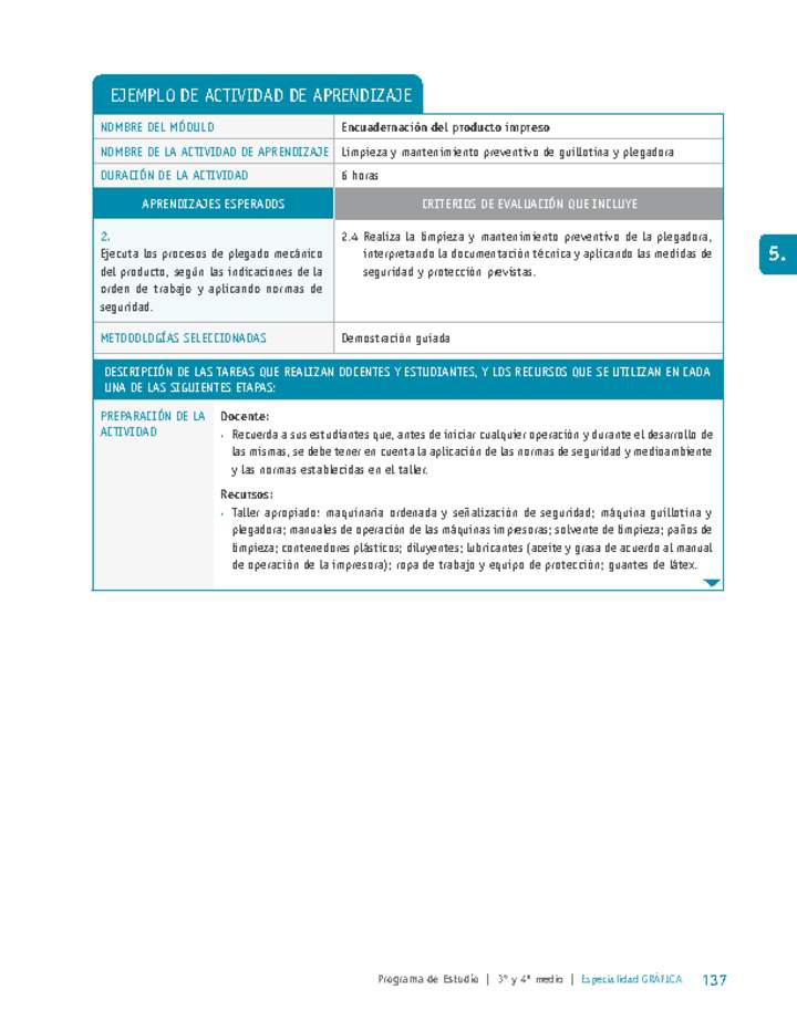 Limpieza y mantenimiento preventivo de guillotina y plegadora