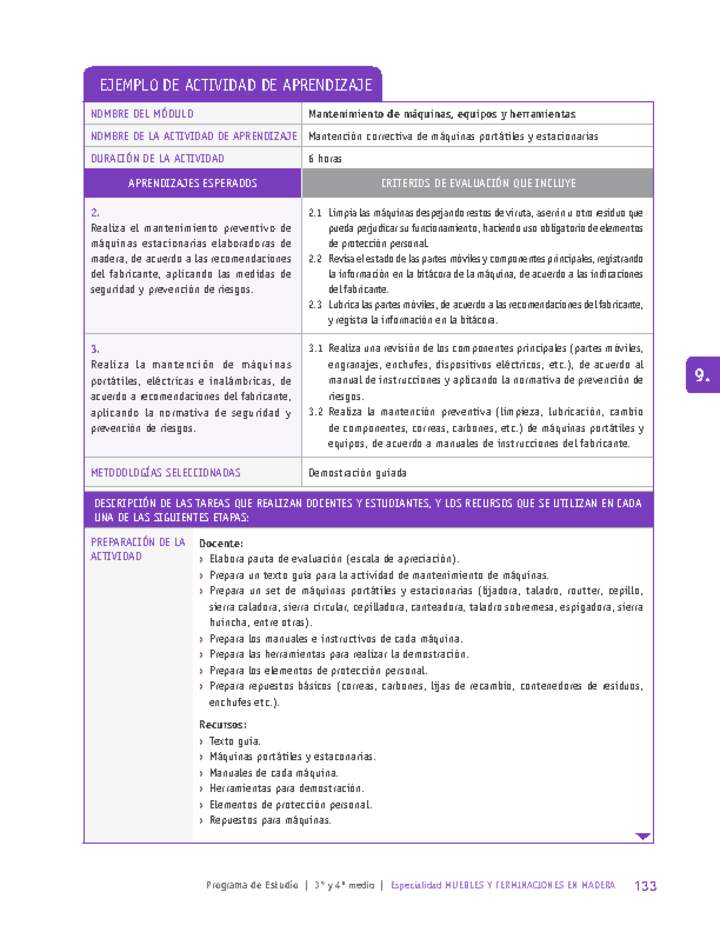 Mantención correctiva de máquinas portátiles y estacionarias