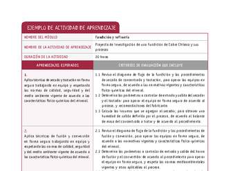 Proyecto de investigación de una Fundición de Cobre Chilena y sus procesos