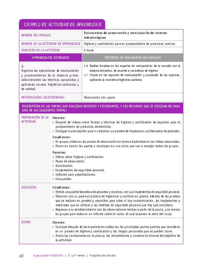 Higiene y sanitización para el procesamiento de productos marinos