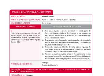 Punto de fusión en distintas muestras problemas